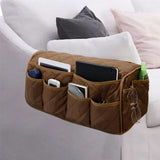 Maxbell Sofa Armrest Organizer Nonslip Bedside Pouch Holder for Phone Remote Control Coffee