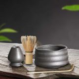 Maxbell Handmade Matcha Set Traditional Tea Ceremony for Tea House Kithen Restaurant Black