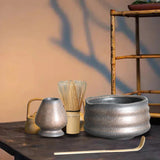 Maxbell Handmade Matcha Set Traditional Tea Ceremony for Tea House Kithen Restaurant Gray and Aureate