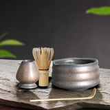 Maxbell Handmade Matcha Set Traditional Tea Ceremony for Tea House Kithen Restaurant Gray and Aureate