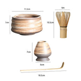 Maxbell Handmade Matcha Set Traditional Tea Ceremony for Tea House Kithen Restaurant Brown