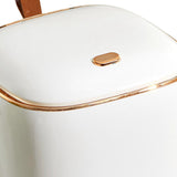 Maxbell Trash Can Wastebasket Small Press Type Lid for Coffee Table Office Bathroom White
