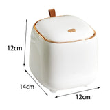 Maxbell Trash Can Wastebasket Small Press Type Lid for Coffee Table Office Bathroom White