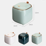 Maxbell Trash Can Wastebasket Small Press Type Lid for Coffee Table Office Bathroom White