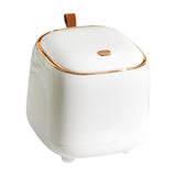 Maxbell Trash Can Wastebasket Small Press Type Lid for Coffee Table Office Bathroom White