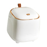 Maxbell Trash Can Wastebasket Small Press Type Lid for Coffee Table Office Bathroom White