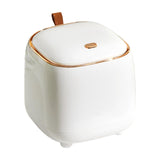 Maxbell Trash Can Wastebasket Small Press Type Lid for Coffee Table Office Bathroom White