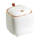 Maxbell Trash Can Wastebasket Small Press Type Lid for Coffee Table Office Bathroom White