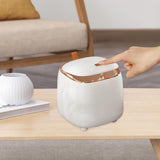 Maxbell Trash Can Wastebasket Small Press Type Lid for Coffee Table Office Bathroom White