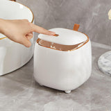 Maxbell Trash Can Wastebasket Small Press Type Lid for Coffee Table Office Bathroom White