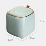 Maxbell Trash Can Wastebasket Small Press Type Lid for Coffee Table Office Bathroom Light green