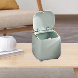 Maxbell Trash Can Wastebasket Small Press Type Lid for Coffee Table Office Bathroom Light green