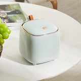 Maxbell Trash Can Wastebasket Small Press Type Lid for Coffee Table Office Bathroom Light green
