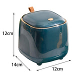 Maxbell Trash Can Wastebasket Small Press Type Lid for Coffee Table Office Bathroom Dark green