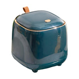Maxbell Trash Can Wastebasket Small Press Type Lid for Coffee Table Office Bathroom Dark green