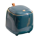 Maxbell Trash Can Wastebasket Small Press Type Lid for Coffee Table Office Bathroom Dark green