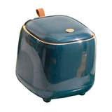 Maxbell Trash Can Wastebasket Small Press Type Lid for Coffee Table Office Bathroom Dark green