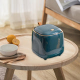 Maxbell Trash Can Wastebasket Small Press Type Lid for Coffee Table Office Bathroom Dark green