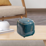 Maxbell Trash Can Wastebasket Small Press Type Lid for Coffee Table Office Bathroom Dark green