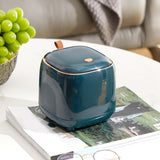 Maxbell Trash Can Wastebasket Small Press Type Lid for Coffee Table Office Bathroom Dark green