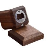 Maxbell Bottle Opener Beverage Can Opener with Wooden Base for Camping BBQ Hotel