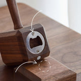 Maxbell Bottle Opener Beverage Can Opener with Wooden Base for Camping BBQ Hotel