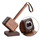 Maxbell Bottle Opener Beverage Can Opener with Wooden Base for Camping BBQ Hotel