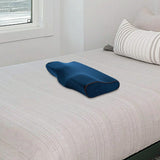 Maxbell Pillow Pillows with Washable Pillowcase for Back Sleepers Navy blue