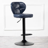 Maxbell Bar Replacement Stool Cover Rotatable Easy to pu Leather for Shop Bar blue