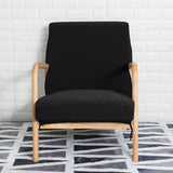 Maxbell Wood Arm Chair Cover Elastic Chair Cover Accessory stylish decor Black