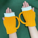 Maxbell Hand Crochet Warmers Mittens Unisex Half Finger Gloves for Women Girls Boys