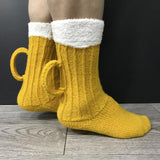 Maxbell Knit Socks Warm Practical Durable Yellow Funny with Handle for Winter Gift