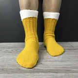 Maxbell Knit Socks Warm Practical Durable Yellow Funny with Handle for Winter Gift