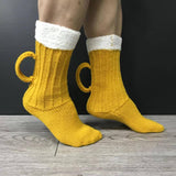 Maxbell Knit Socks Warm Practical Durable Yellow Funny with Handle for Winter Gift