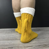 Maxbell Knit Socks Warm Practical Durable Yellow Funny with Handle for Winter Gift
