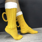 Maxbell Knit Socks Warm Practical Durable Yellow Funny with Handle for Winter Gift