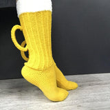 Maxbell Knit Socks Warm Practical Durable Yellow Funny with Handle for Winter Gift