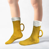 Maxbell Knit Socks Warm Practical Durable Yellow Funny with Handle for Winter Gift