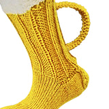 Maxbell Knit Socks Warm Practical Durable Yellow Funny with Handle for Winter Gift