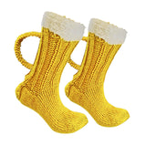 Maxbell Knit Socks Warm Practical Durable Yellow Funny with Handle for Winter Gift