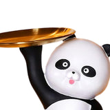 Maxbell Multipurpose Panda Sculpture Storage Tray Statue for Living Room Decor Black and White