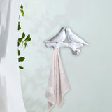 Maxbell Nordic Coat Key Hanger Resin Bird Wall Decorations for Robe Purse Home White