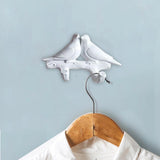 Maxbell Nordic Coat Key Hanger Resin Bird Wall Decorations for Robe Purse Home White