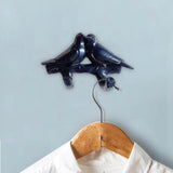 Maxbell Nordic Coat Key Hanger Resin Bird Wall Decorations for Robe Purse Home Black