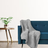 Maxbell Handmade Chunky Knit Blanket Knitted Blanket for Living Room Bedroom Decor Gray