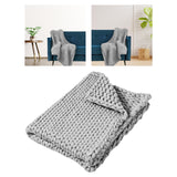 Maxbell Handmade Chunky Knit Blanket Knitted Blanket for Living Room Bedroom Decor Gray