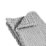 Maxbell Handmade Chunky Knit Blanket Knitted Blanket for Living Room Bedroom Decor Gray