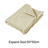 Maxbell Handmade Chunky Knit Blanket Knitted Blanket for Living Room Bedroom Decor Beige