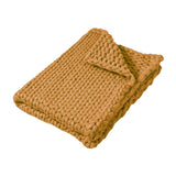 Maxbell Handmade Chunky Knit Blanket Knitted Blanket for Living Room Bedroom Decor Brown
