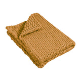 Maxbell Handmade Chunky Knit Blanket Knitted Blanket for Living Room Bedroom Decor Brown